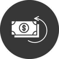 Money Back Guarantee Glyph Inverted Icon vector