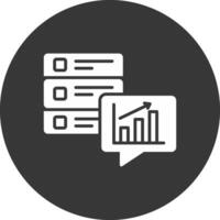 Data Analytics Glyph Inverted Icon vector