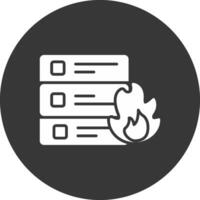 Flame Glyph Inverted Icon vector