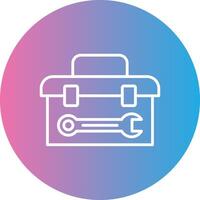 Tool Box Line Gradient Circle Icon vector