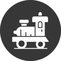 Locomotive Glyph Inverted Icon vector