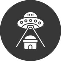 Ufo Glyph Inverted Icon vector