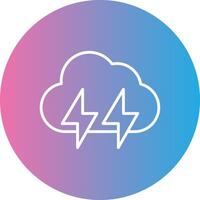 Lightening Line Gradient Circle Icon vector