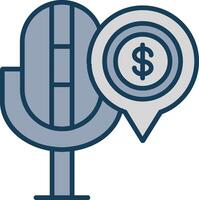 Finance podcast Line Filled Grey Icon vector