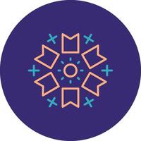 Firework Line Two Color Circle Icon vector