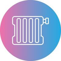 Radiator Line Gradient Circle Icon vector