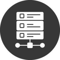 Database Glyph Inverted Icon vector