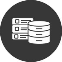Databases Glyph Inverted Icon vector