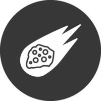 Asteroid Glyph Inverted Icon vector