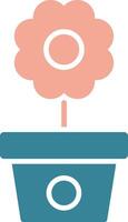 Flower Pot Glyph Two Color Icon vector