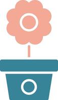 Flower Pot Glyph Two Color Icon vector