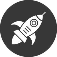Space Craft Glyph Inverted Icon vector