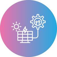 Solar Panel Line Gradient Circle Icon vector