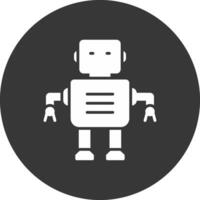 Robot Glyph Inverted Icon vector