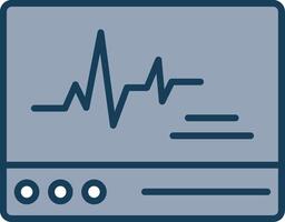 ecg monitor línea lleno gris icono vector