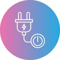 Power Button Line Gradient Circle Icon vector