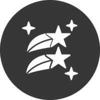 Shooting Stars Glyph Inverted Icon vector