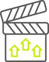 Clapperboard Line Two Color Icon vector