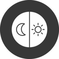 día y noche gratis glifo invertido icono vector