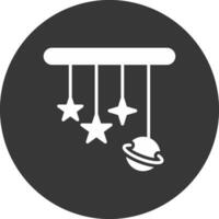 Crib Mobile Glyph Inverted Icon vector