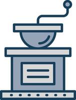 Coffee Grinder Line Filled Grey Icon vector