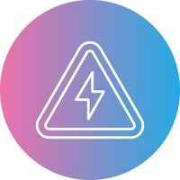 Electrical Danger Sign Line Gradient Circle Icon vector