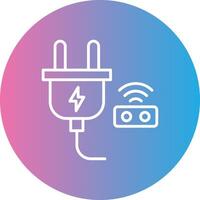 Smart Plug Line Gradient Circle Icon vector