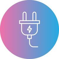 Power Cable Line Gradient Circle Icon vector