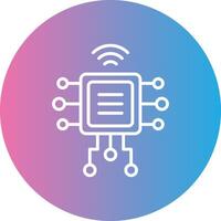 Computer Chip Line Gradient Circle Icon vector