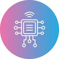 Computer Chip Line Gradient Circle Icon vector