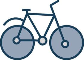 bicicleta línea lleno gris icono vector