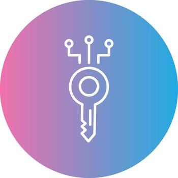 Digital Key Line Gradient Circle Icon vector
