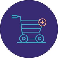 Add to Cart Line Two Color Circle Icon vector