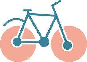 icono de dos colores de glifo de bicicleta vector