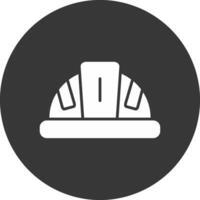 Helmet Glyph Inverted Icon vector