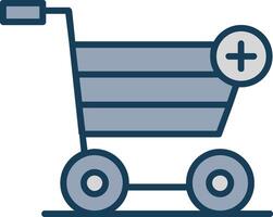Add to Cart Line Filled Grey Icon vector