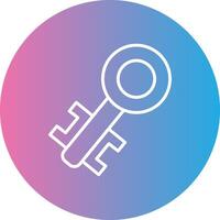 Old Key Line Gradient Circle Icon vector