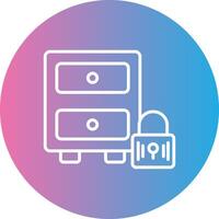Filing Cabinet Line Gradient Circle Icon vector
