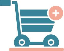 Add to Cart Glyph Two Color Icon vector