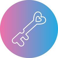 Love Key Line Gradient Circle Icon vector