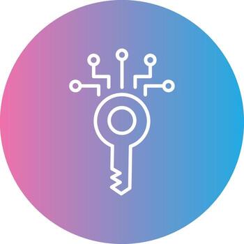 digital llave línea degradado circulo icono vector