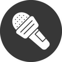 Microphone Glyph Inverted Icon vector