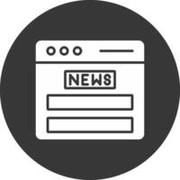 News Feed Glyph Inverted Icon vector