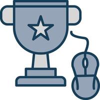 Trophy Line Filled Grey Icon vector