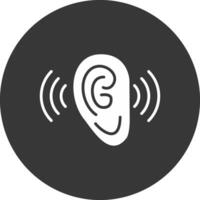 Listening Glyph Inverted Icon vector