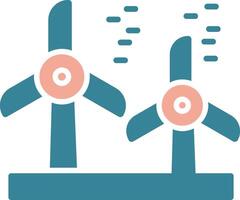 Wind Turbine Glyph Two Color Icon vector