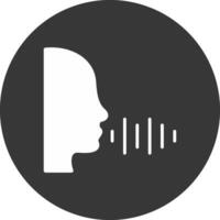 Voice Recording Glyph Inverted Icon vector