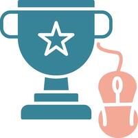 Trophy Glyph Two Color Icon vector