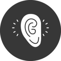Listening Glyph Inverted Icon vector