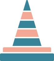 Traffic Cone Glyph Two Color Icon vector